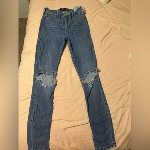 Hollister Ripped Blue Skinny Jeans